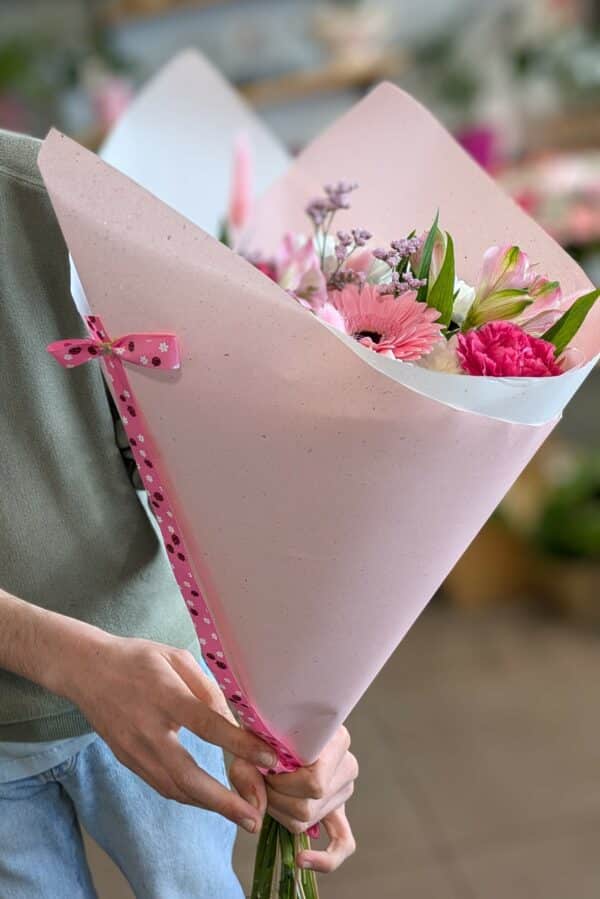 Bouquet tige Rose-Blanc – Image 3