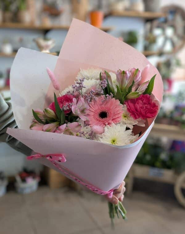 Bouquet tige Rose-Blanc